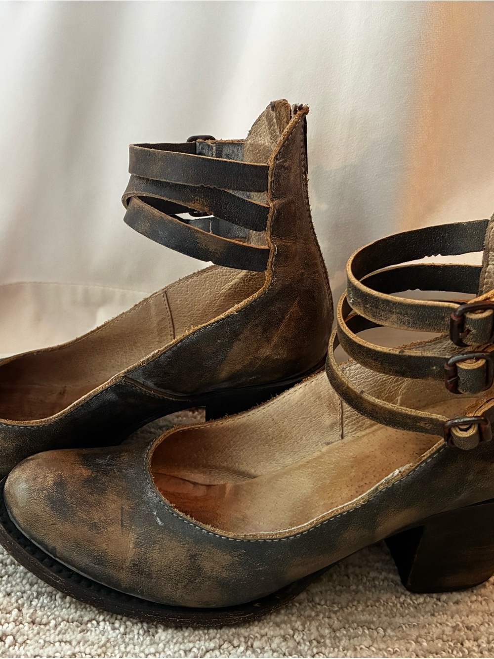 Freebird by Steven Metallic Bronze Triple-Strap Block Heel Boots - Picture 2 of 8